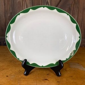 Vintage McNicol China Green Scroll Oval Platter